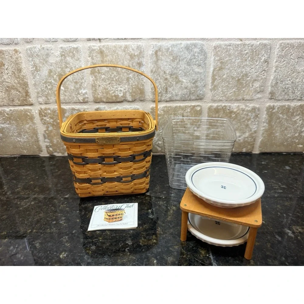 Longaberger Collectors Club Miniature 1999 Two-Pie Basket Riser Bonnie Pie Plate